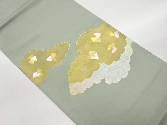 金彩雲に幾何学模様袋帯